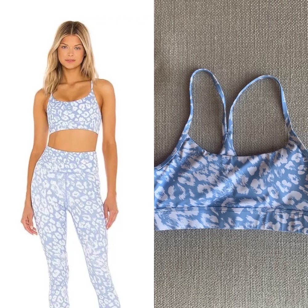 Lilybod Ellee Sports Bra in Snow Serenity Leopard, Small